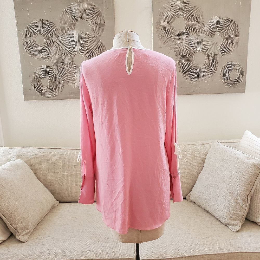Vince Camuto Split Sleeve Top Size Small In Pink - image 8